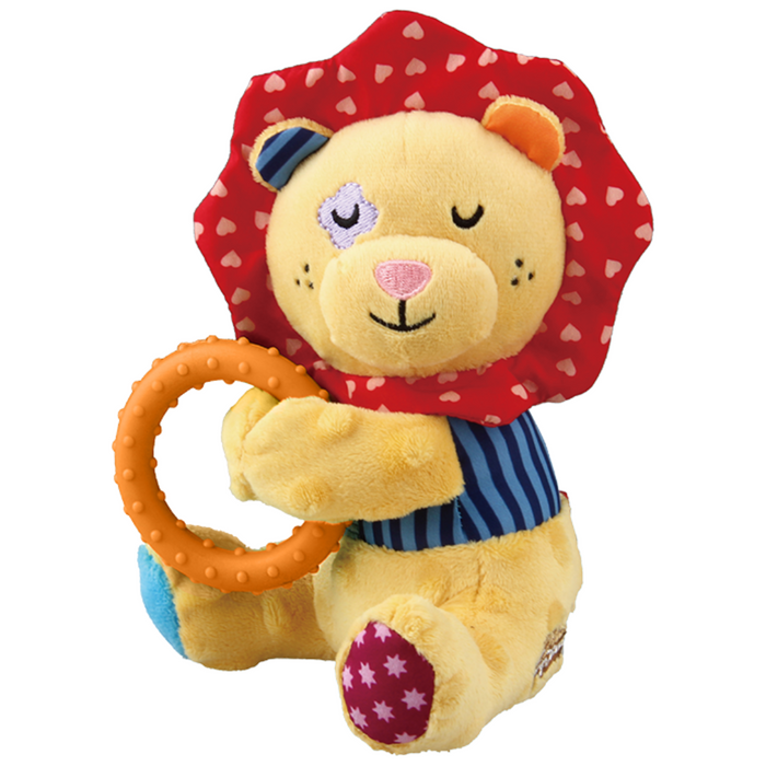 GiGwi Plush Friendz Lion With Squeaker & TPR Ring Plush Toy For Dogs