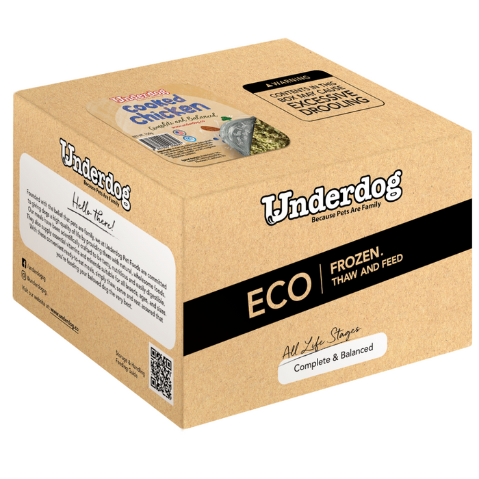 Underdog ECO Pack Complete & Balanced Cooked Chicken Recipe For Dogs (FROZEN)