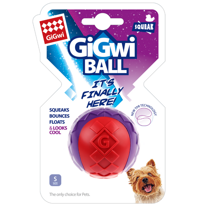 GiGwi Red & Purple Rubber Ball For Dogs