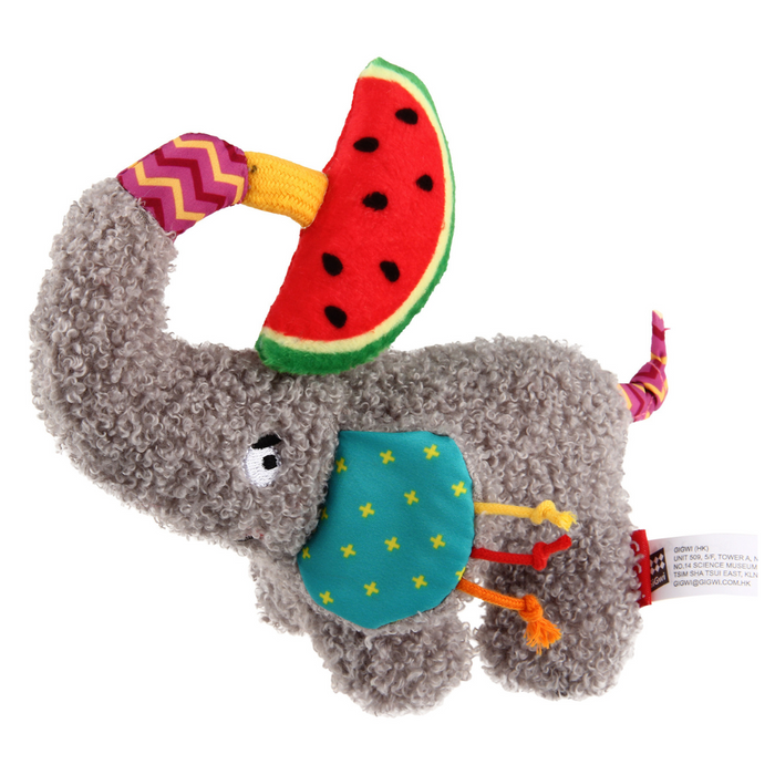 GiGwi Plush Friendz Elephant With Squeaker & Crinkle Paper Plush Toy For Dogs