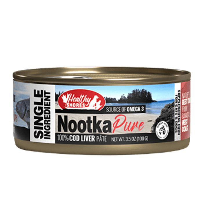Healthy Shores Nootka Pure 100% Black Cod (Sablefish) Liver Pate Wet Food For Dogs & Cats