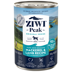 20% OFF: Ziwi Peak Grain-Free Mackerel & Lamb Recipe Wet Dog Food (6 Cans)