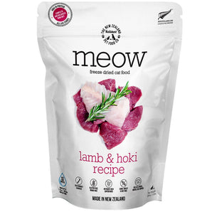 The NZ Natural Pet Food Co. MEOW Freeze Dried Raw Lamb & Hoki Recipe Food For Cats