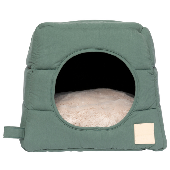 15% OFF: FuzzYard LIFE Myrtle Green Cubby Cat Bed