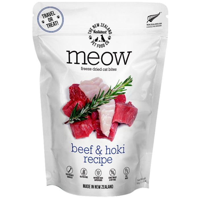 35% OFF: The NZ Natural Pet Food Co. MEOW Freeze Dried Raw Beef & Hoki Recipe Treats For Cats