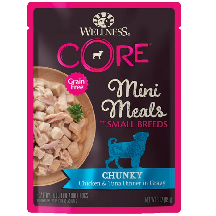 20% OFF: Wellness CORE Mini Meals For Small Breed Chunky Chicken & Tuna In Gravy Wet Dog Food