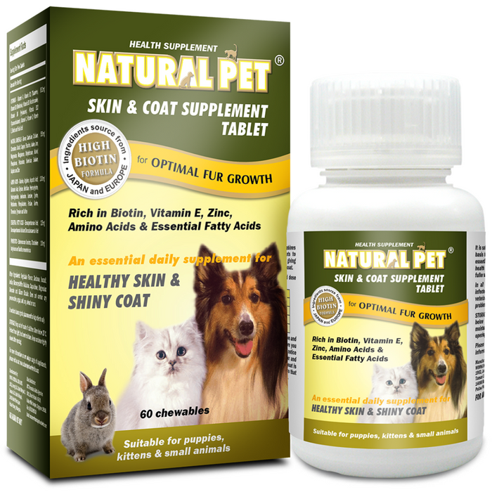15% OFF: Natural Pet Skin & Coat Tablet Supplement For Dogs & Cats