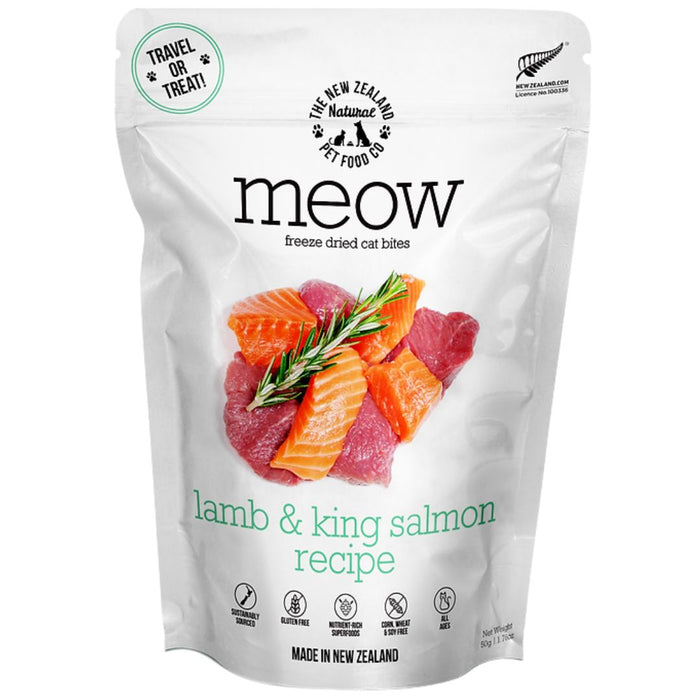 35% OFF: The NZ Natural Pet Food Co. MEOW Freeze Dried Raw Lamb & King Salmon Recipe Treats For Cats
