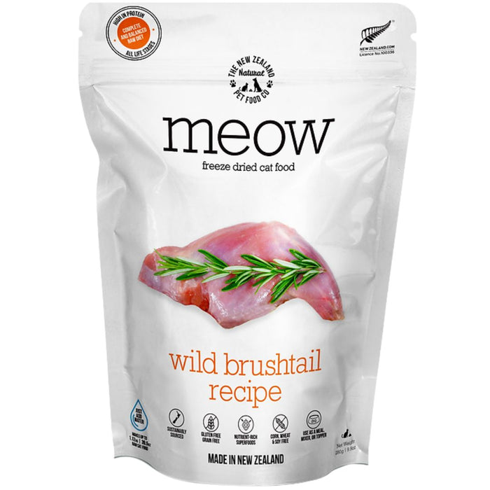 30% OFF: The NZ Natural Pet Food Co. MEOW Freeze Dried Raw Wild Brushtail Recipe Food For Cats