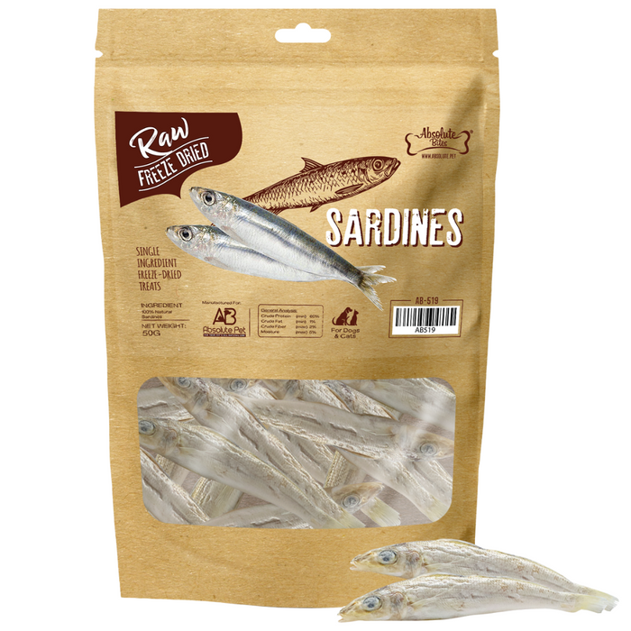 35% OFF: Absolute Bites Freeze Dried Raw Sardines Treats For Dogs
