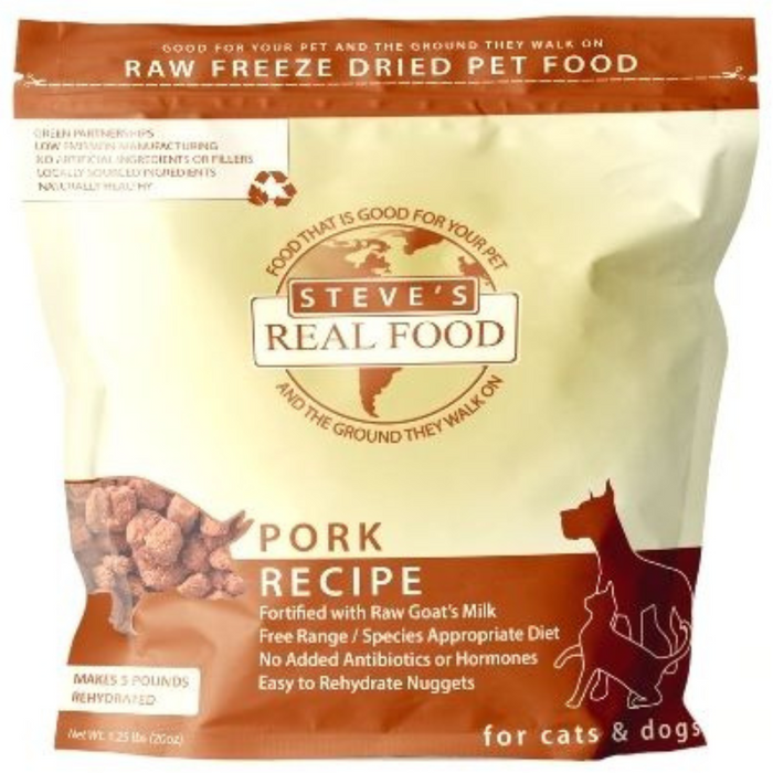 Steve's Real Food Freeze Dried Pork Nuggets Diet For Dogs & Cats