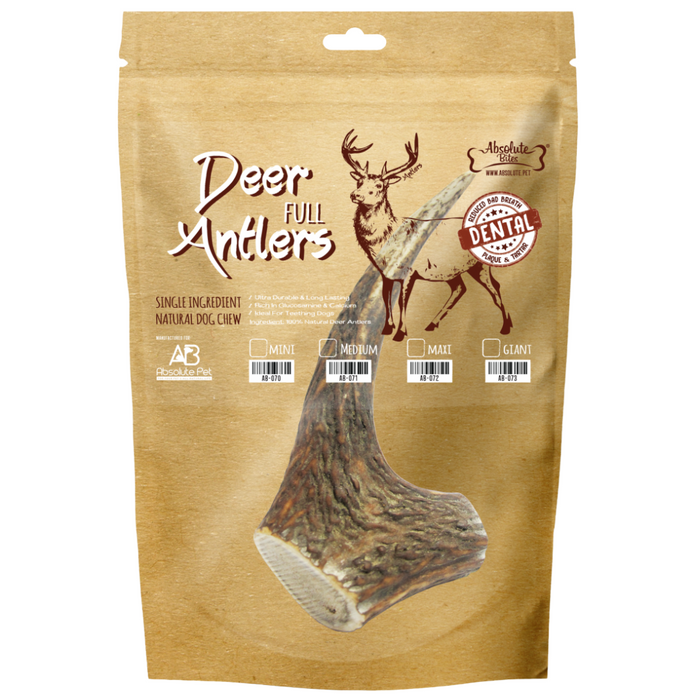 30% OFF: Absolute Bites Maxi Whole Antler Dental Chews For Dogs