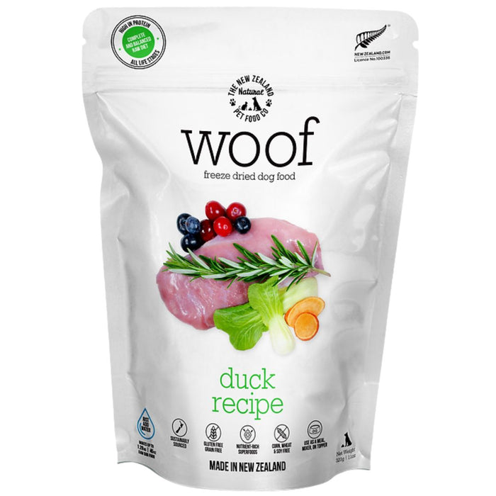 30-35% OFF: The NZ Natural Pet Food Co. WOOF Freeze Dried Raw Duck Recipe Food For Dogs