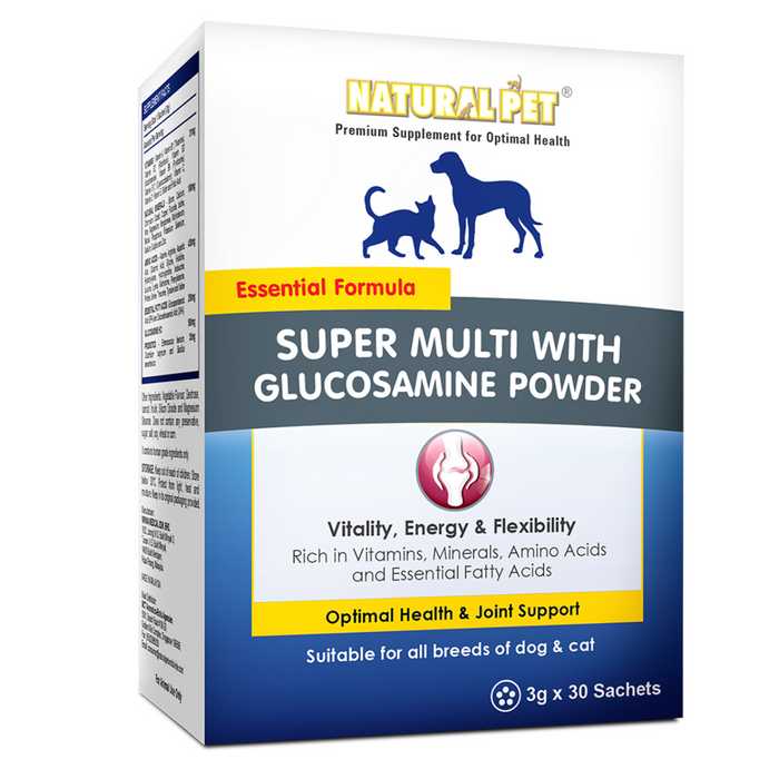 15% OFF: Natural Pet Super Multi With Glucosamine Powder Supplement For Dogs & Cats
