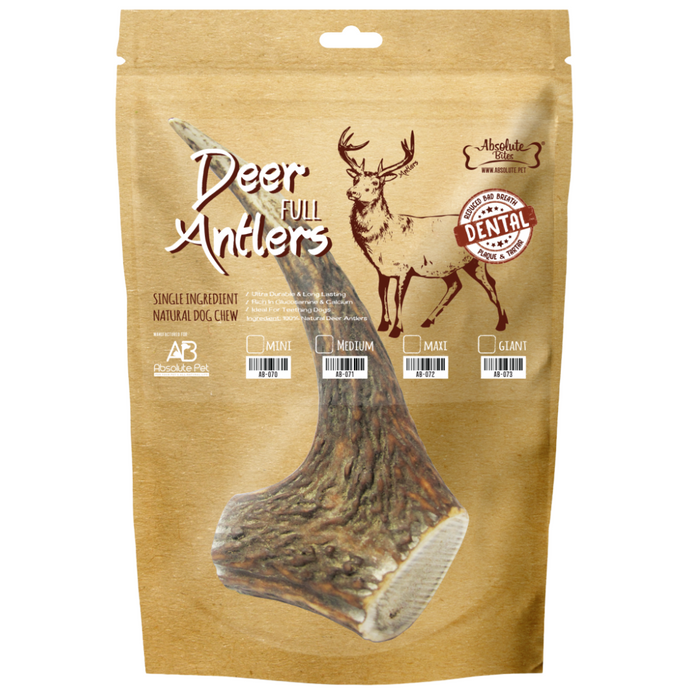 30% OFF: Absolute Bites Giant Whole Antler Dental Chews For Dogs