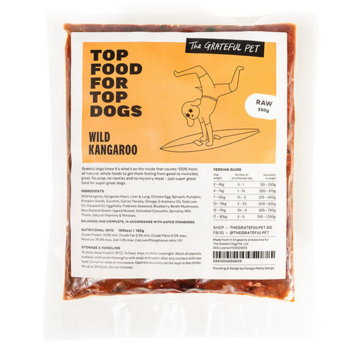 [PAWSOME SALE] 15% OFF: The Grateful Pet Raw Wild Kangaroo Dog Food (FROZEN)