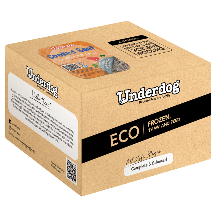 Underdog ECO Pack Complete & Balanced Cooked Beef Recipe For Dogs (FROZEN)
