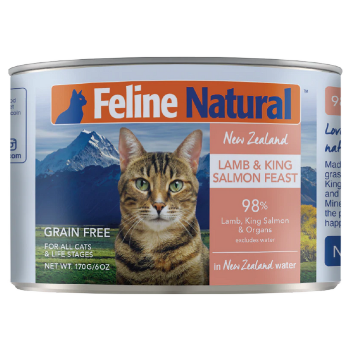 20% OFF: Feline Natural Grain Free New Zealand Lamb & King Salmon Feast Wet Cat Food (6 Cans)
