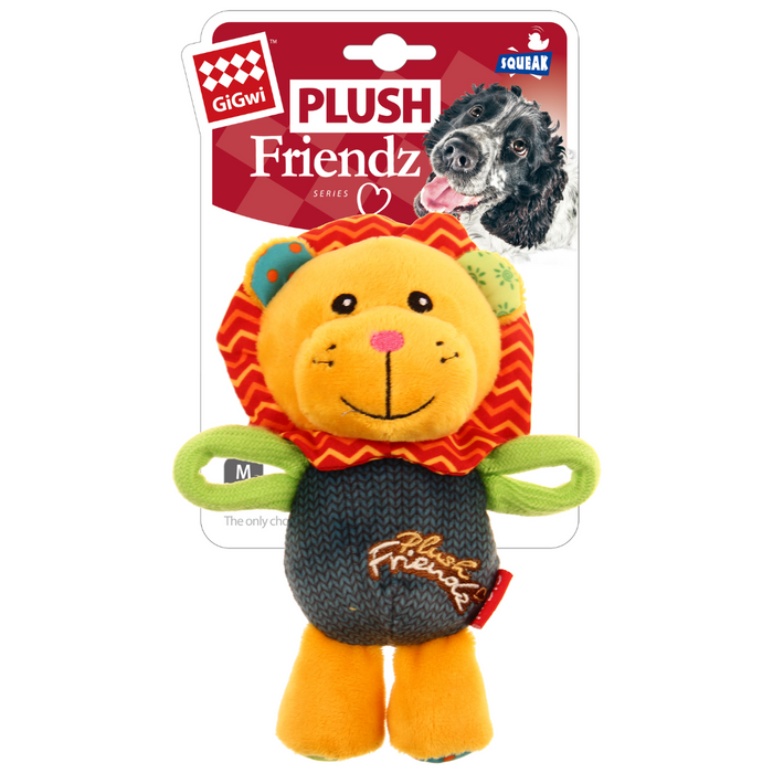GiGwi Plush Friendz Lion With Squeaker Plush Toy For Dogs