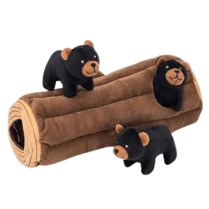 ZippyPaws Zippy Burrow™  Black Bear Log Toy