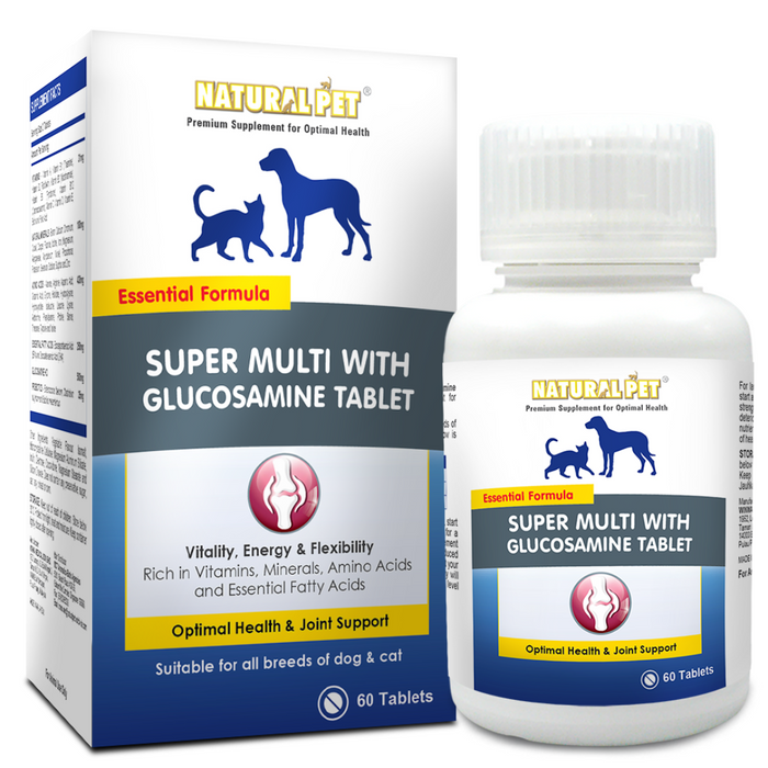 15% OFF: Natural Pet Super Multi With Glucosamine Tablet Supplement For Dogs & Cats