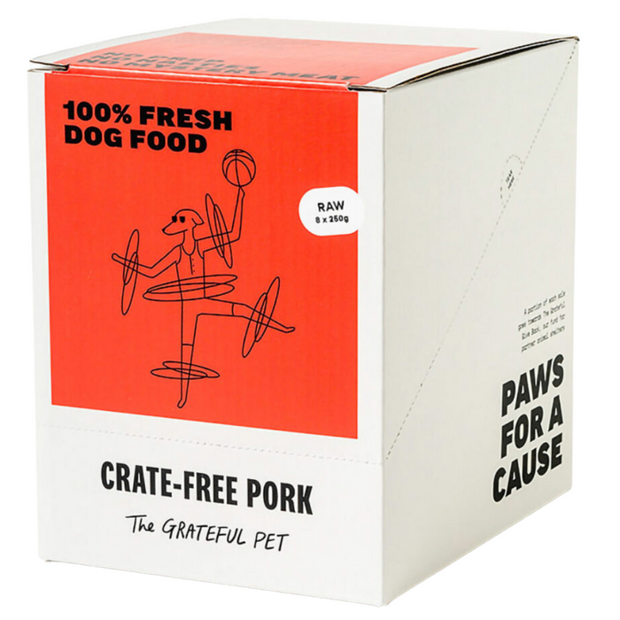 The Grateful Pet Raw Crate-Free Pork Dog Food (FROZEN)