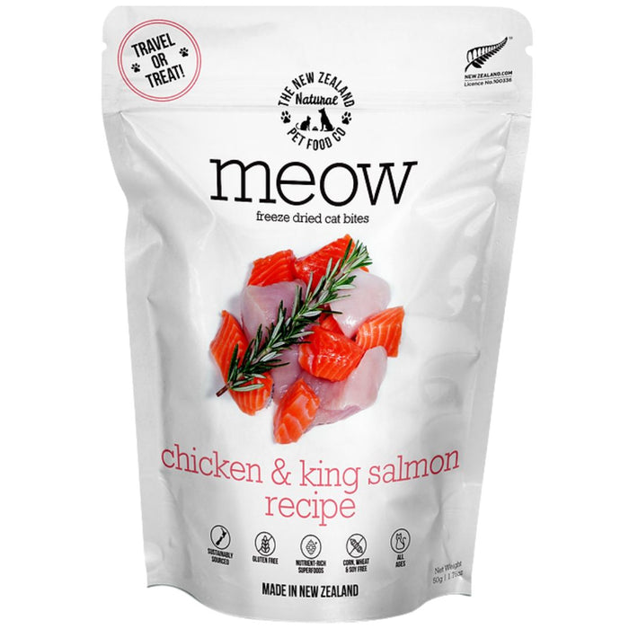 35% OFF: The NZ Natural Pet Food Co. MEOW Freeze Dried Raw Chicken & King Salmon Recipe Treats For Cats