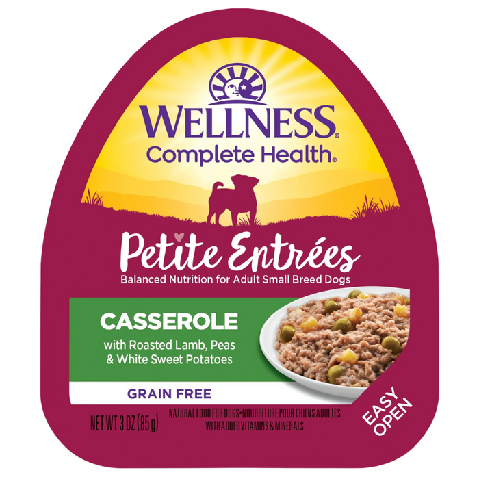 20% OFF: Wellness Small Breed Petite Entrees Casserole Roasted Lamb, Peas & White Sweet Potatoes Wet Dog Food