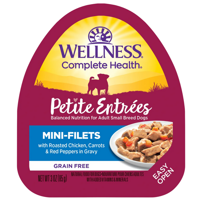 20% OFF: Wellness Small Breed Petite Entrees Mini-Filets Roasted Chicken, Carrots & Red Peppers in Gravy Wet Dog Food
