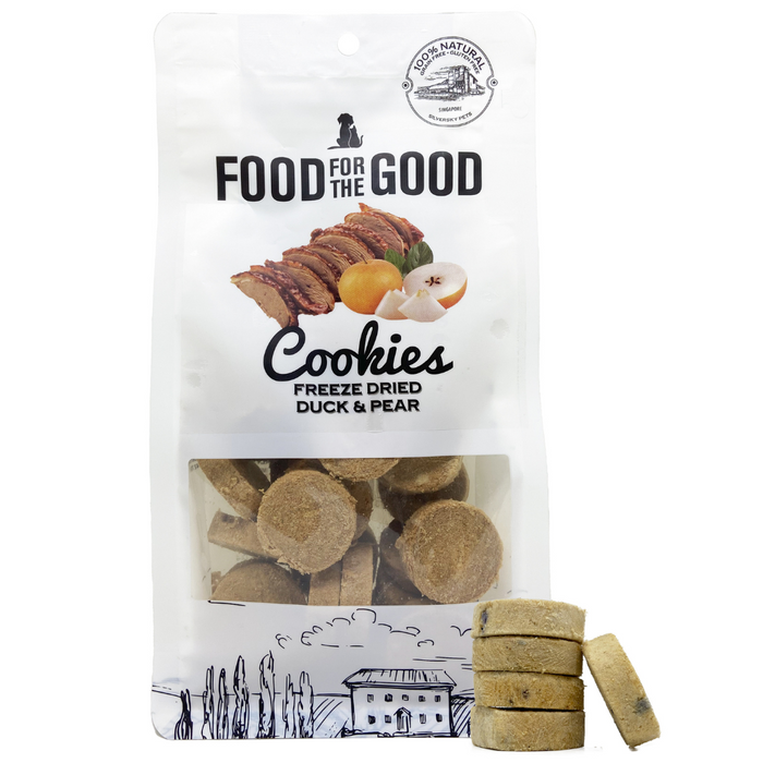 25% OFF: Food For The Good Freeze Dried Duck & Pear Cookie Treats For Dogs & Cats