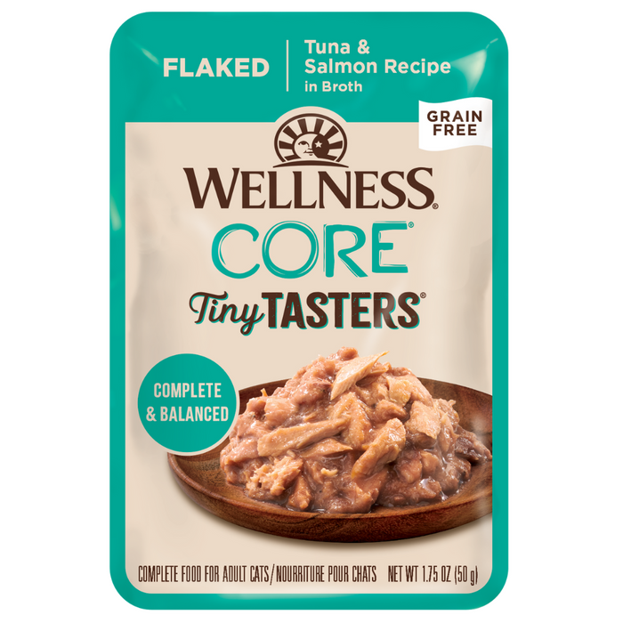 20% OFF: Wellness CORE® Tiny Tasters™ Flaked Tuna & Salmon In Broth Recipe Wet Cat Food