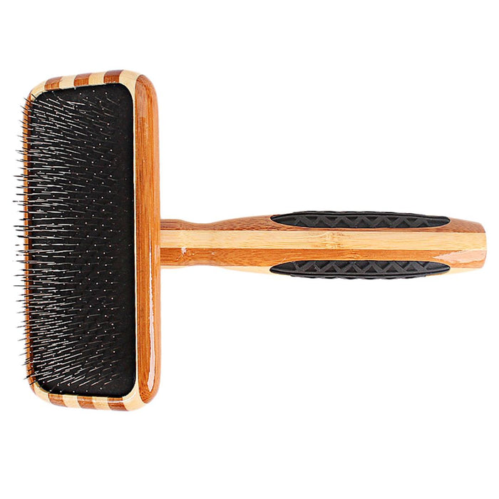 10% OFF: Bass Slicker Style Striped/Dark Finish Firm Pins Pet Brush (Assorted Design)