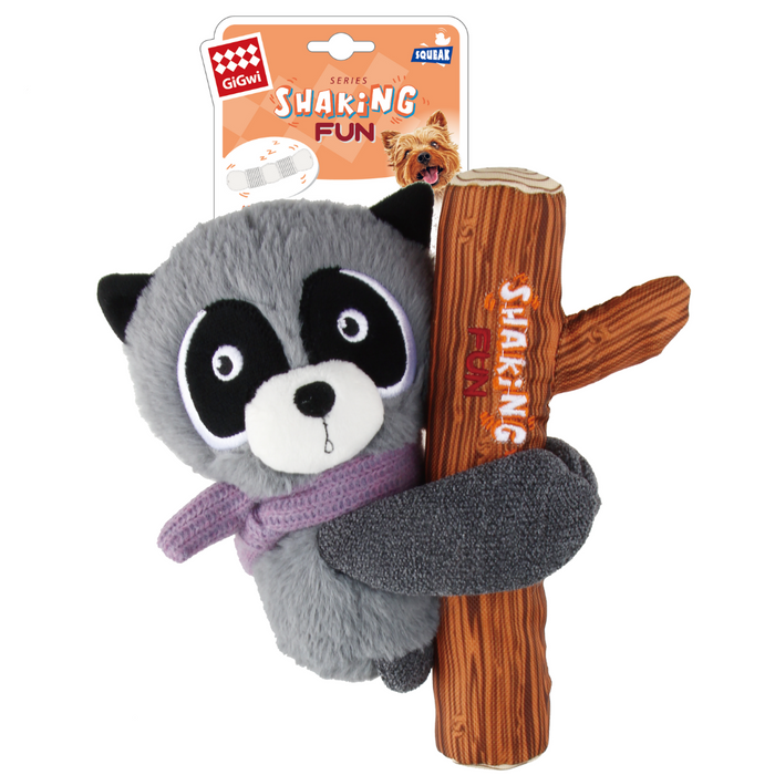 GiGwi Shaking Fun Raccoon With Squeaker Plush Toy For Dogs
