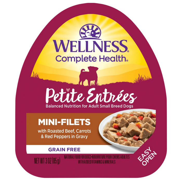 20% OFF: Wellness Small Breed Petite Entrees Mini-Filets Roasted Beef, Carrots & Red Peppers in Gravy Wet Dog Food