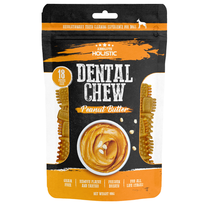 40% OFF: Absolute Holistic Peanut Butter Dental Chews Value Pack For Dogs