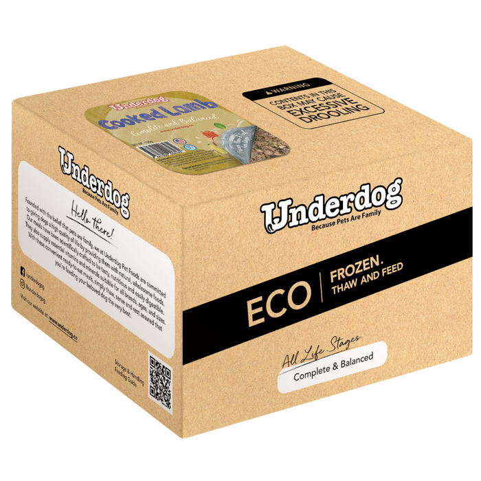 Underdog ECO Pack Complete & Balanced Cooked Lamb Recipe For Dogs (FROZEN)