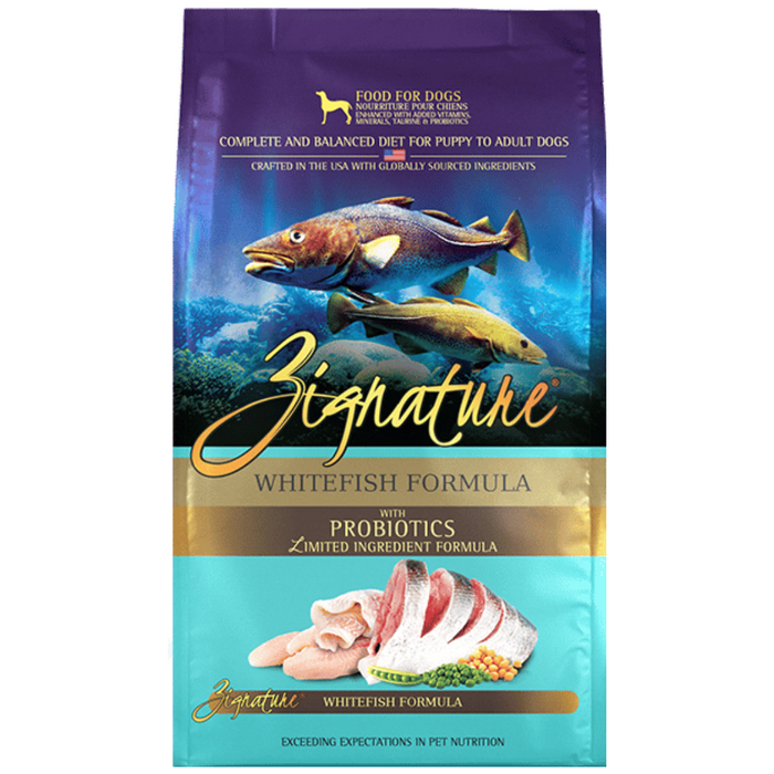 20% OFF: Zignature Original Limited Ingredients Whitefish Formula With Probiotics Dry Dog Food