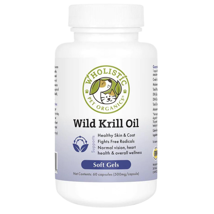 Wholistic Pet Organics Krill Oil Soft Gels (Antioxidant Support) For Dogs & Cats