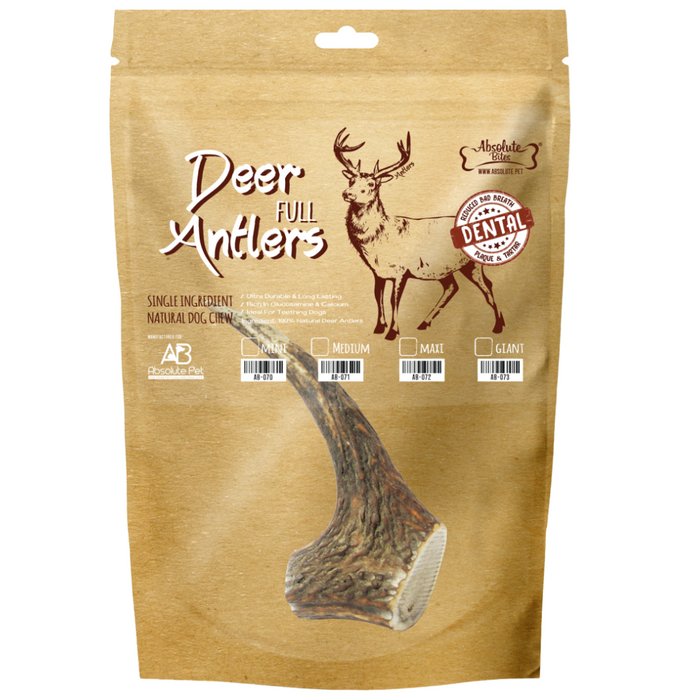 30% OFF: Absolute Bites Mini Whole Antler Dental Chews For Dogs