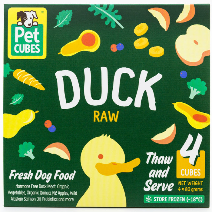 Pet Cubes Raw Duck Fresh Food For Dogs (FROZEN)