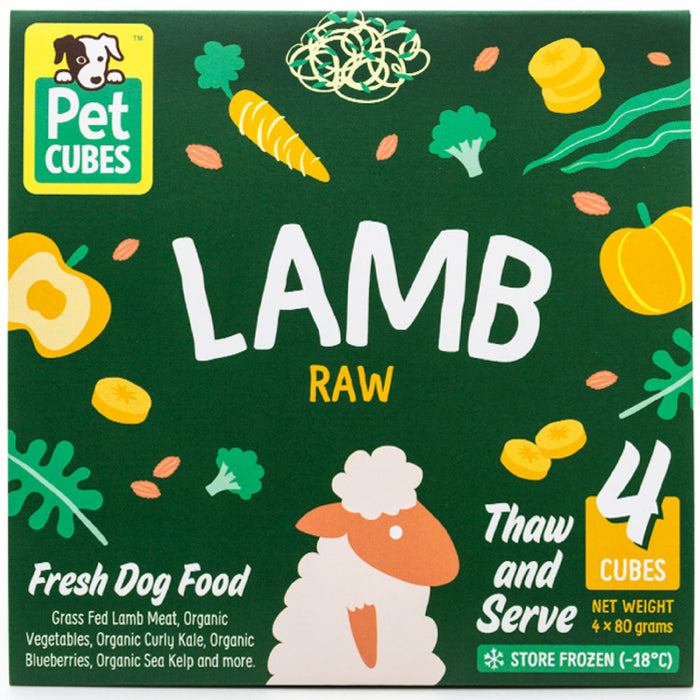 Pet Cubes Raw Lamb Fresh Food For Dogs (FROZEN)