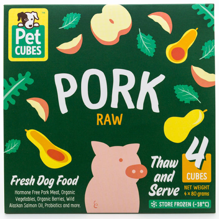 Pet Cubes Raw Pork Fresh Food For Dogs (FROZEN)