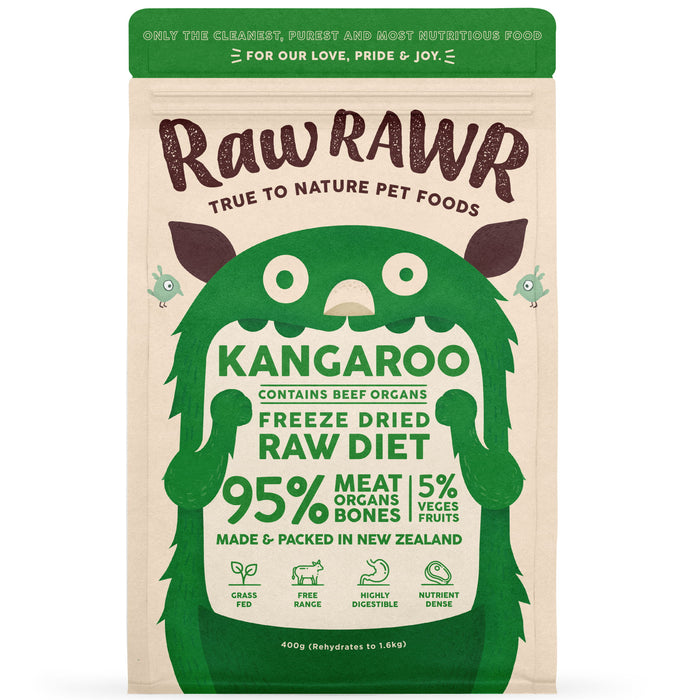Raw Rawr Freeze Dried Raw Kangaroo & Beef Balanced Diet For Dogs