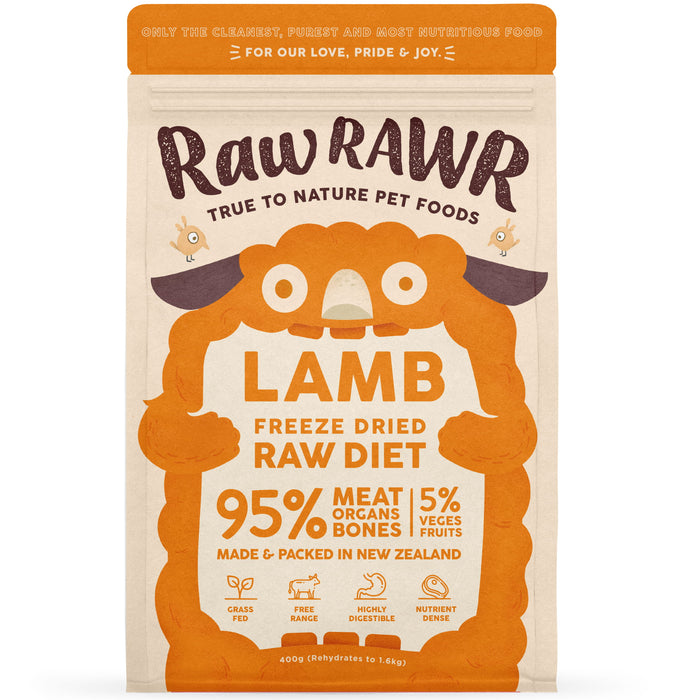 Raw Rawr Freeze Dried Raw Lamb Balanced Diet For Dogs