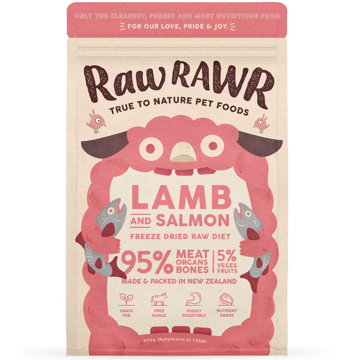 Raw Rawr Freeze Dried Raw Lamb & Salmon Balanced Diet For Dogs