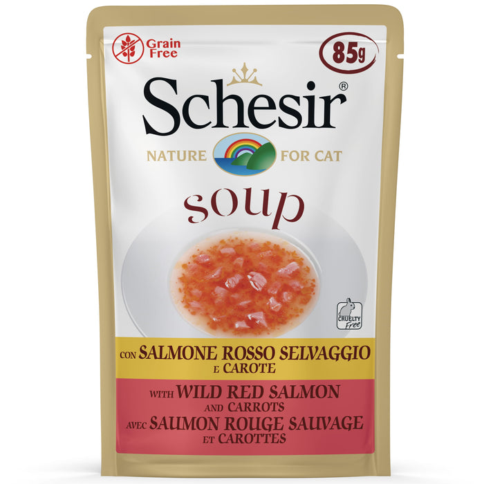 Schesir Wild Pink Salmon & Carrots Soup In Pouch Wet Cat Food