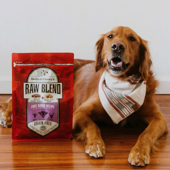 15% OFF: Stella & Chewy’s Raw Blend (Raw Coated Baked Kibble + Freeze-Dried Meal Mixers) Free Range Recipe Dry Dog Food