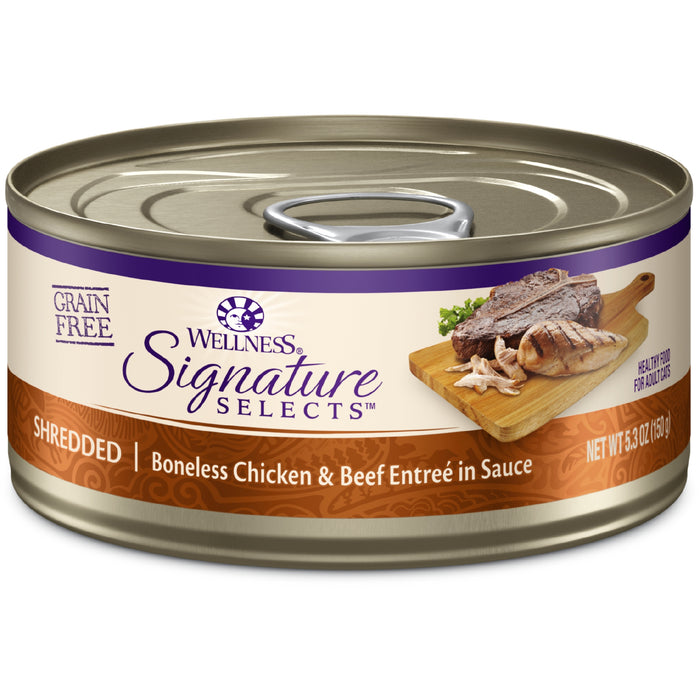 20% OFF: Wellness Signature Selects Grain Free Shredded Chicken & Beef Wet Cat Food