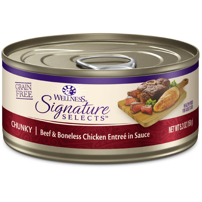 20% OFF: Wellness Signature Selects Grain Free Chunky Beef & Chicken Wet Cat Food