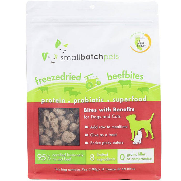 Small Batch Freeze Dried Beef Bites For Dogs & Cats